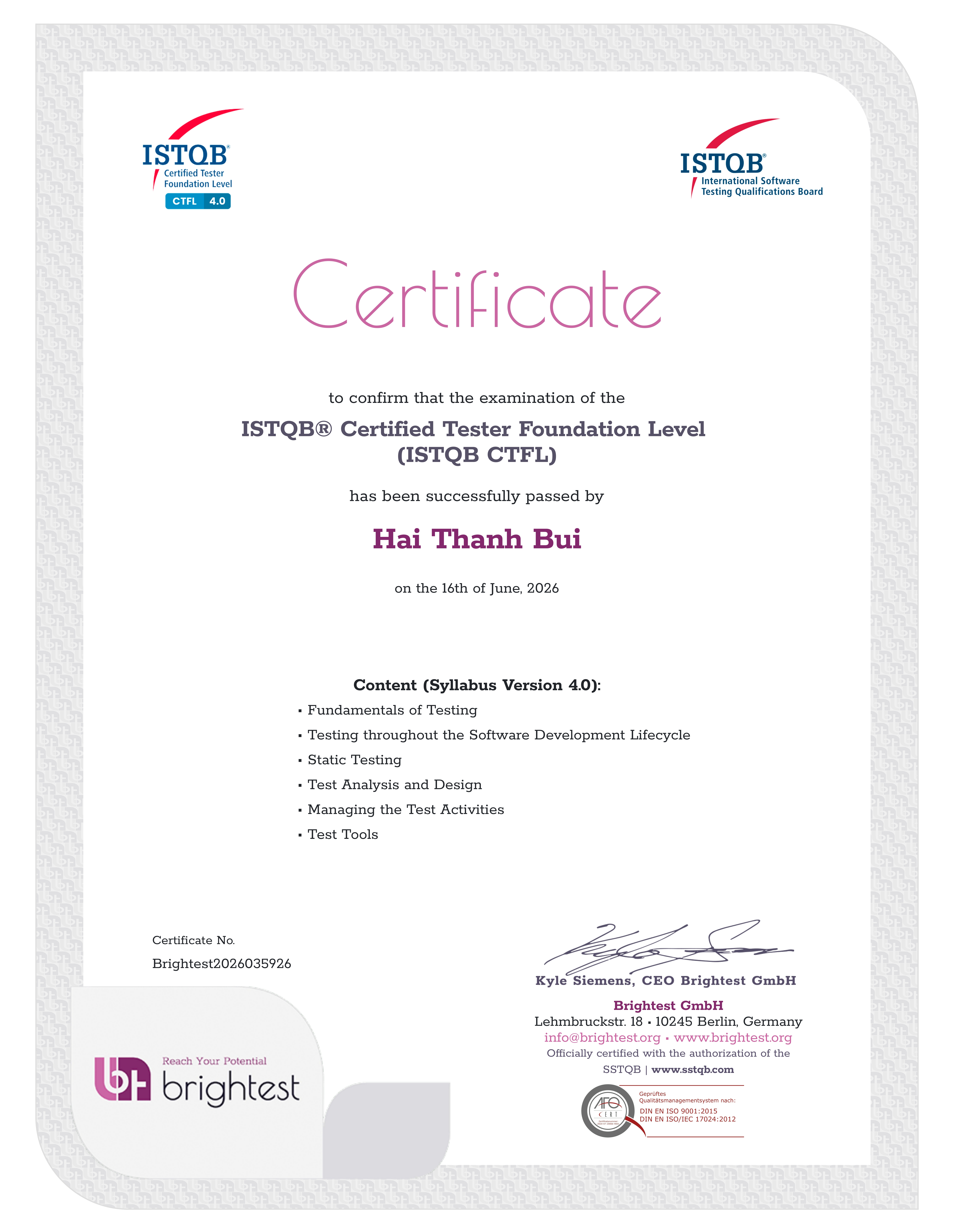 Certificate